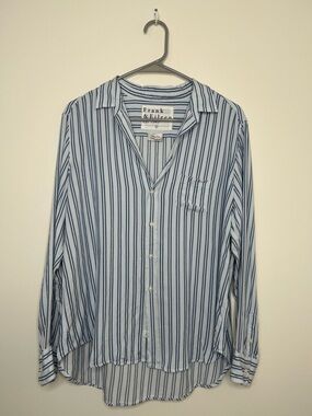 Frank & Eileen Striped Button-Up Blouse